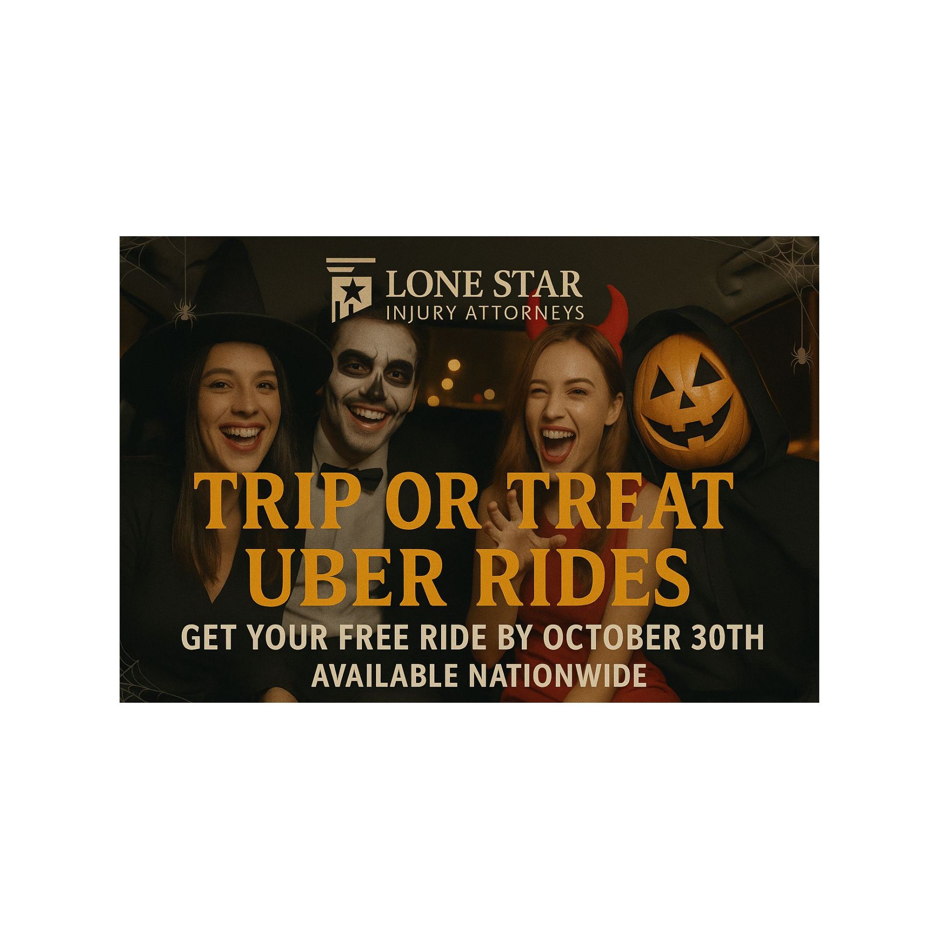 Lone Star Injury Attorneys Launches “Trip or Treat” Uber Ride Giveaway to Help Prevent Drunk Driving on Halloween - Law Firm Newswire
