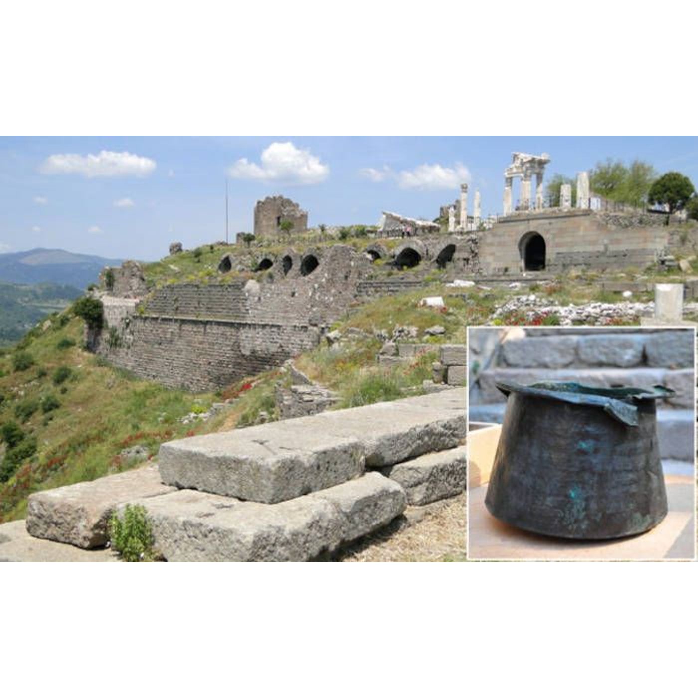 Intact 1400-Year-Old Bronze Cauldron Discovered in Pergamon's Mosaic House | Ancient Origins